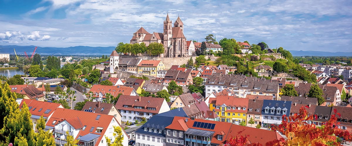 A view over the historic town of Breisach, Germany